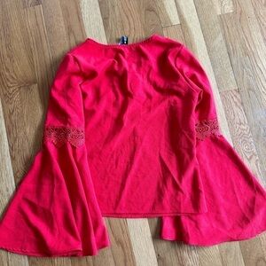 DESIGN lab bell sleeve blouse red size XS